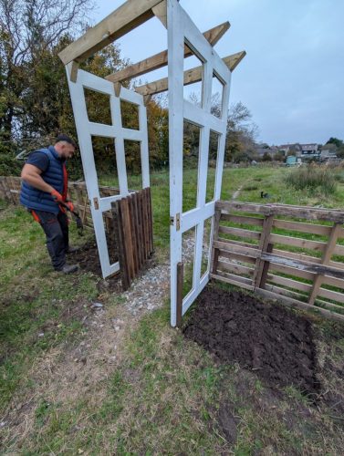 Beds for the roses being dug
